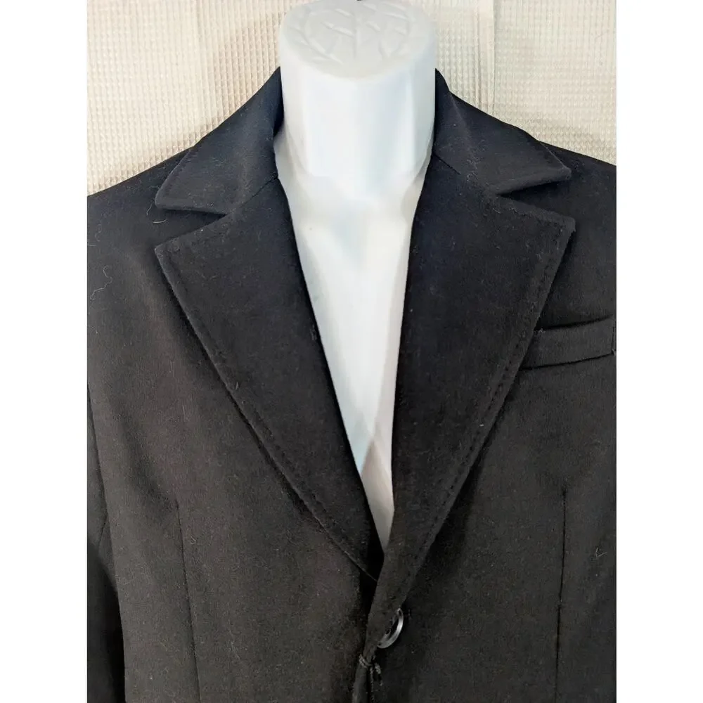 NWT@$220! J. FERRAR! FINE WOOL BLEND BLACK 3/4 LENGTH OVERCOAT, JACKET! SZ M